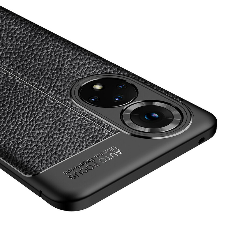 Honor 50 Pro Leather Case Lychee Effect Double Line