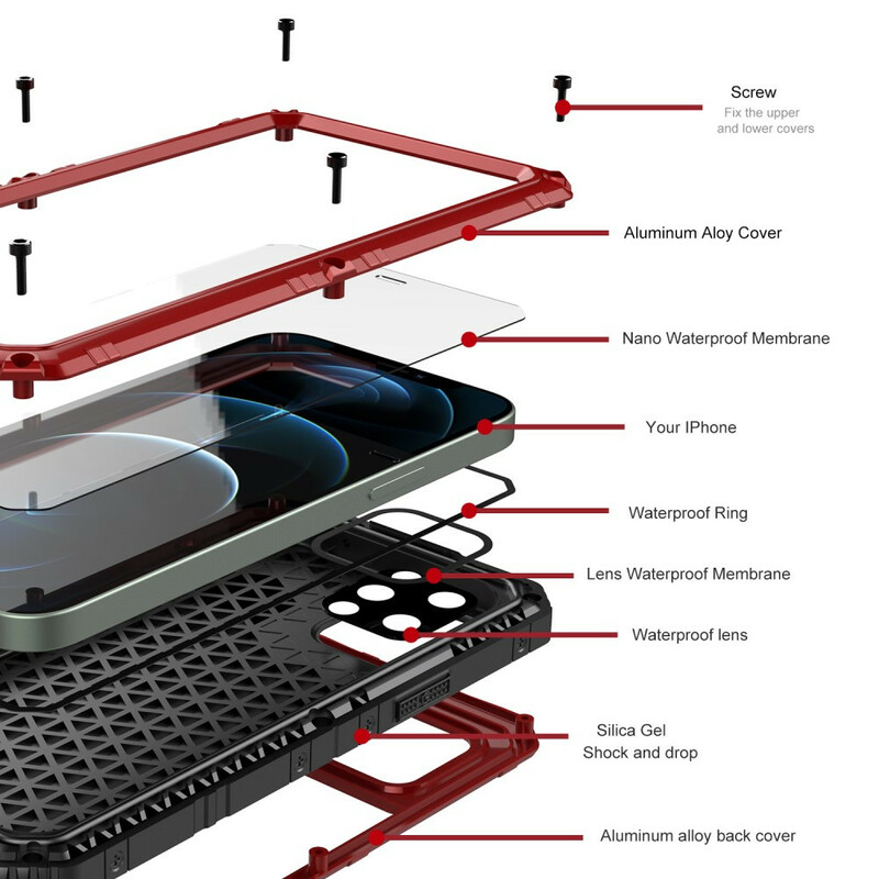 Waterproof Super Resistant Metal Case for iPhone 12 Pro Max