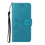 OnePlus Nord CE 5G Butterflies And Flowers Strap Case OnePlus Nord CE 5G Butterflies And Flowers Strap Case