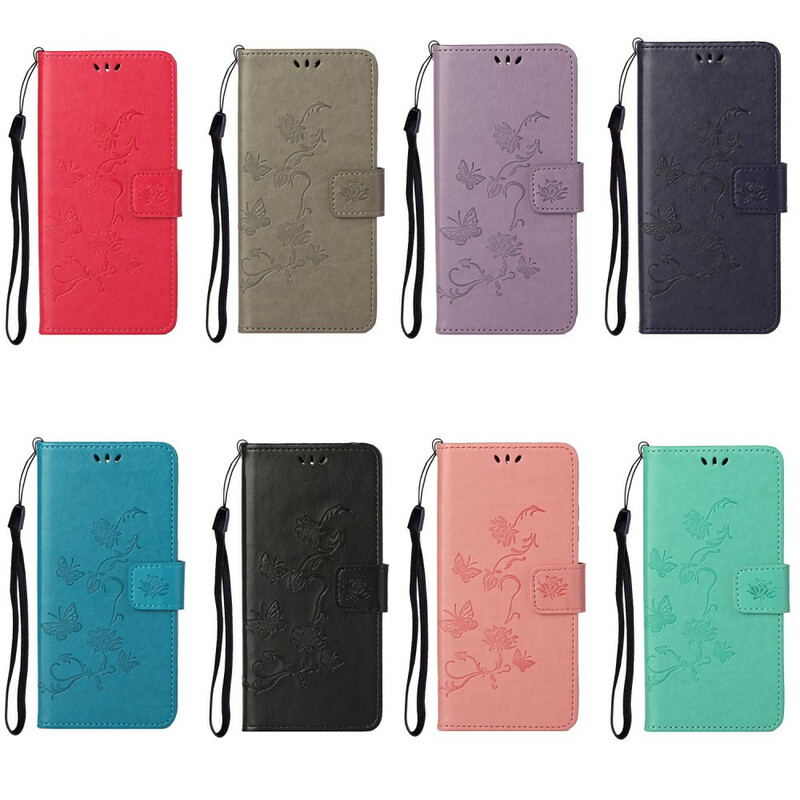 OnePlus Nord CE 5G Butterflies And Flowers Strap Case OnePlus Nord CE 5G Butterflies And Flowers Strap Case