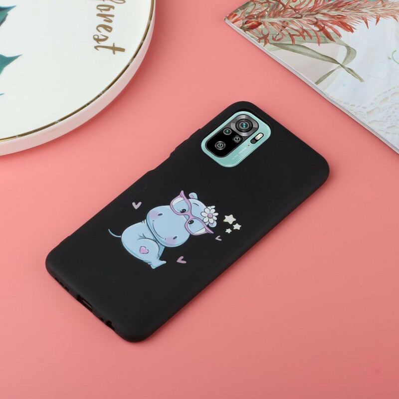 Xiaomi Redmi Note 10 / Note 10s Hippopotamus Case with Kiss Strap