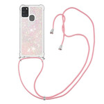 Samsung Galaxy A21s Glitter Case with Lanyard