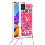Samsung Galaxy A21s Glitter Case with Lanyard