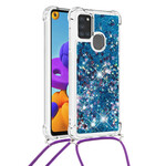 Samsung Galaxy A21s Glitter Case with Lanyard