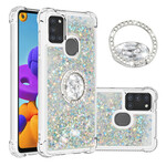 Samsung Galaxy A21s Glitter Case with Ring Support