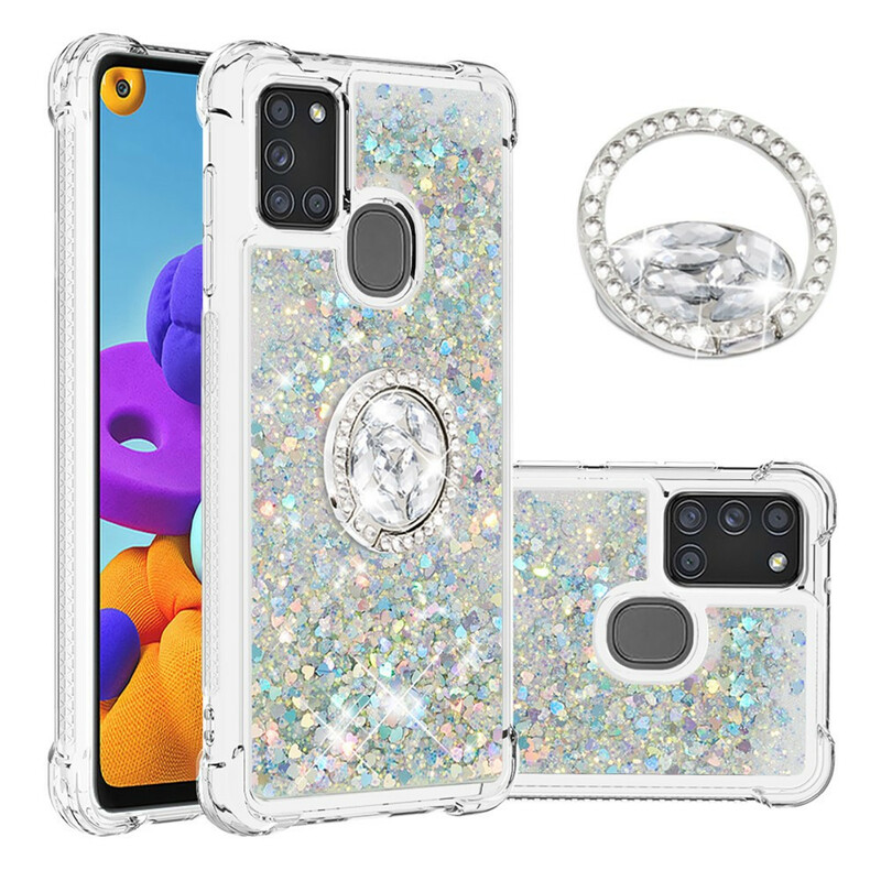 Samsung Galaxy A21s Glitter Case with Ring Support Samsung Galaxy A21s Glitter Case with Ring Support