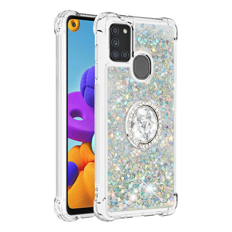 Samsung Galaxy A21s Glitter Case with Ring Support Samsung Galaxy A21s Glitter Case with Ring Support