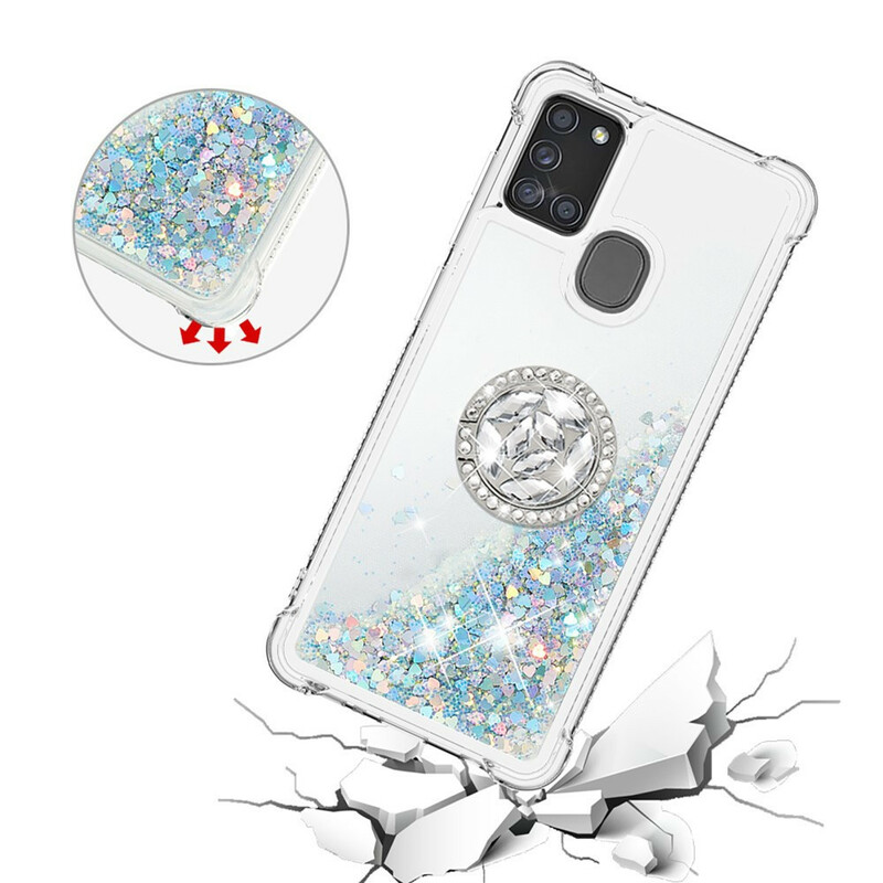 Samsung Galaxy A21s Glitter Case with Ring Support Samsung Galaxy A21s Glitter Case with Ring Support