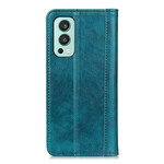 Flip Cover OnePlus Nord 2 5G Version Cuir Lychee Fendu