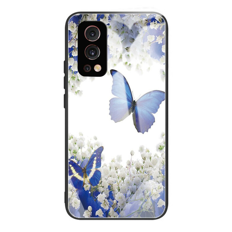 OnePlus Nord 2 5G Case Tempered Glass Butterflies Design