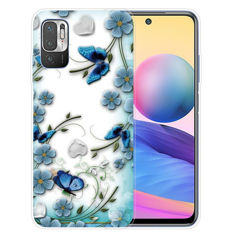 Xiaomi Redmi Note 10 5G / Poco M3 Pro 5G Case Butterflies and Flowers Retro