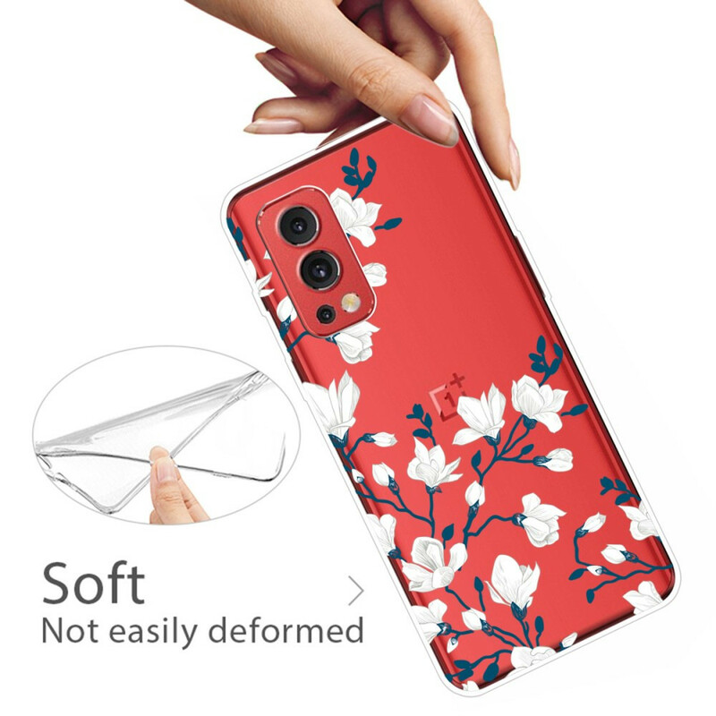 OnePlus Nord 2 5G White Flowers Case