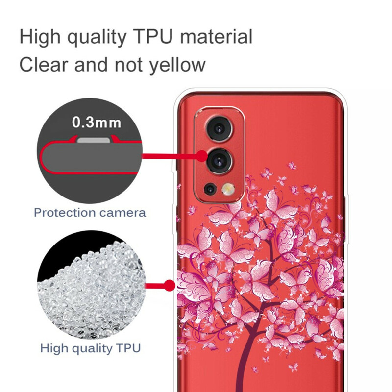 OnePlus Nord 2 5G Transparent Butterfly Tree Case