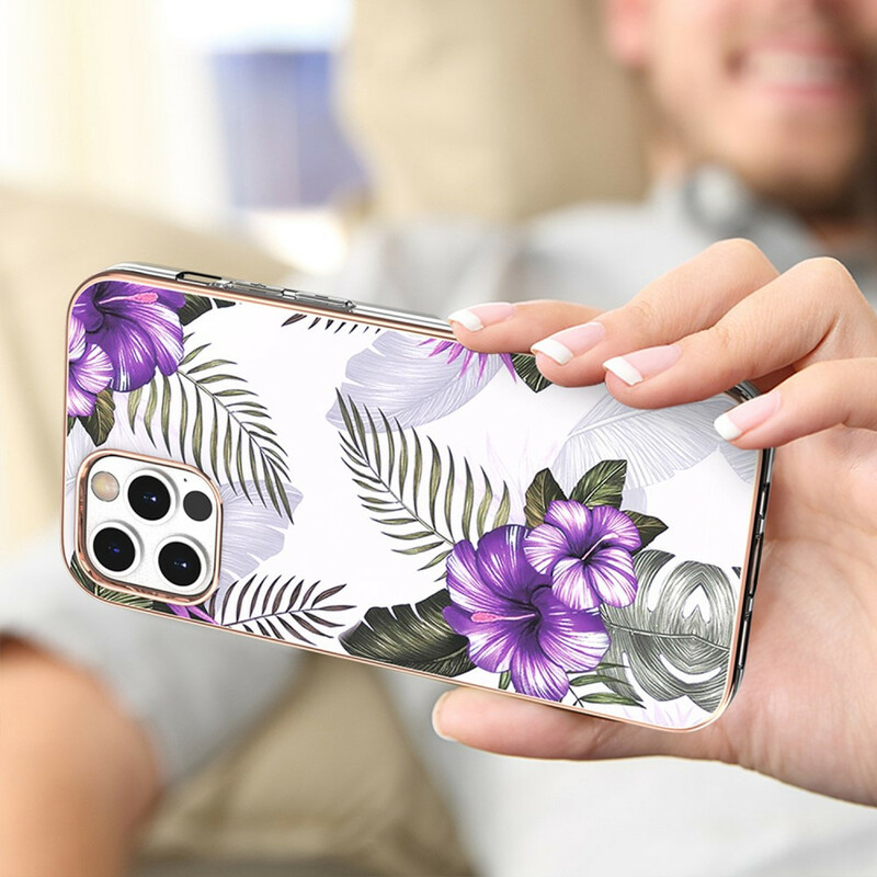 Case iPhone 12 / 12 Pro Purple Flowers