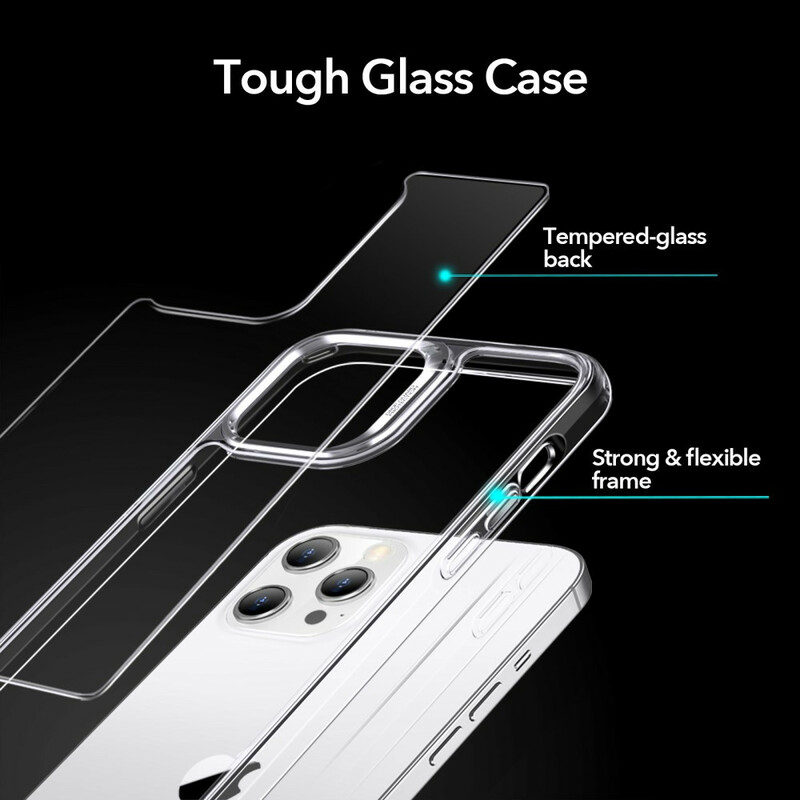 iPhone 12 / 12 Pro Case Glass Back and Silicone Edges