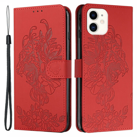 Case iPhone 12 / 12 Pro Tiger Baroque with Lanyard