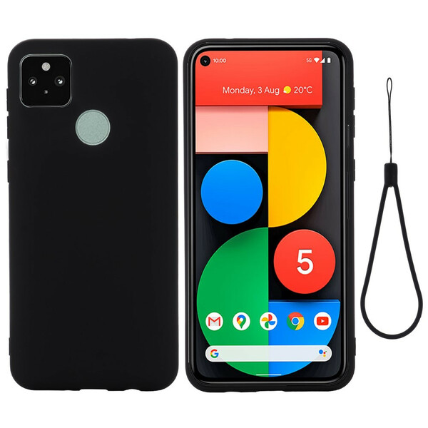 Google Pixel 5A 5G Liquid Silicone Case With Strap