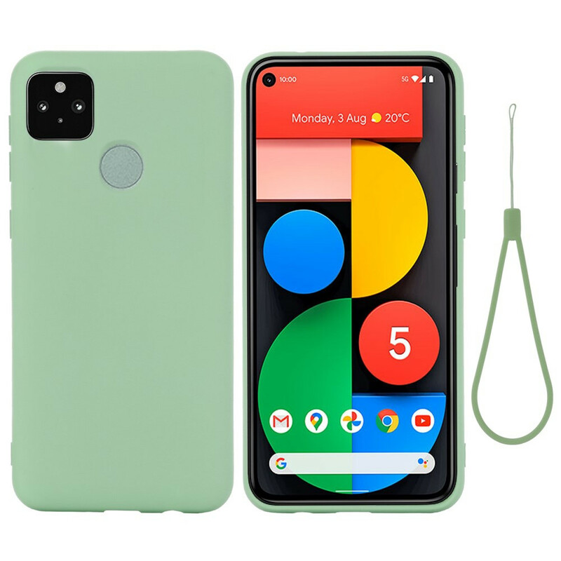 Google Pixel 5A 5G Liquid Silicone Case With Strap