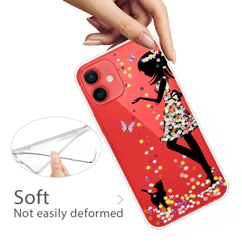 Case iPhone 13 Mini Young Girl Flowered