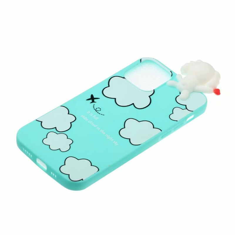 Case iPhone 13 Mini 3D Dog in the Clouds