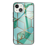 Case iPhone 13 Mini Marble Geometry Tempered Glass