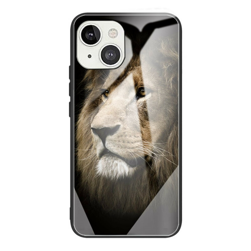 Case iPhone 13 Mini Tempered Glass Lion Head