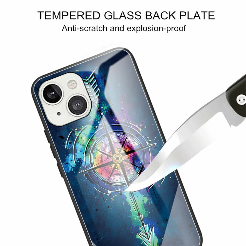 Case iPhone 13 Mini Tempered Glass Rose des Vents