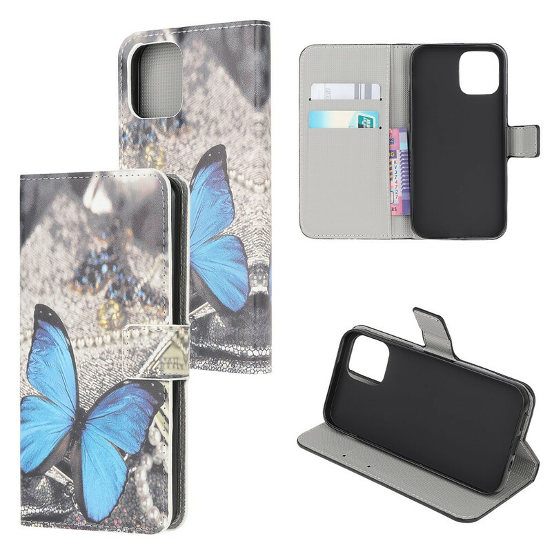 Cover iPhone 13 Mini Papillon Bleu