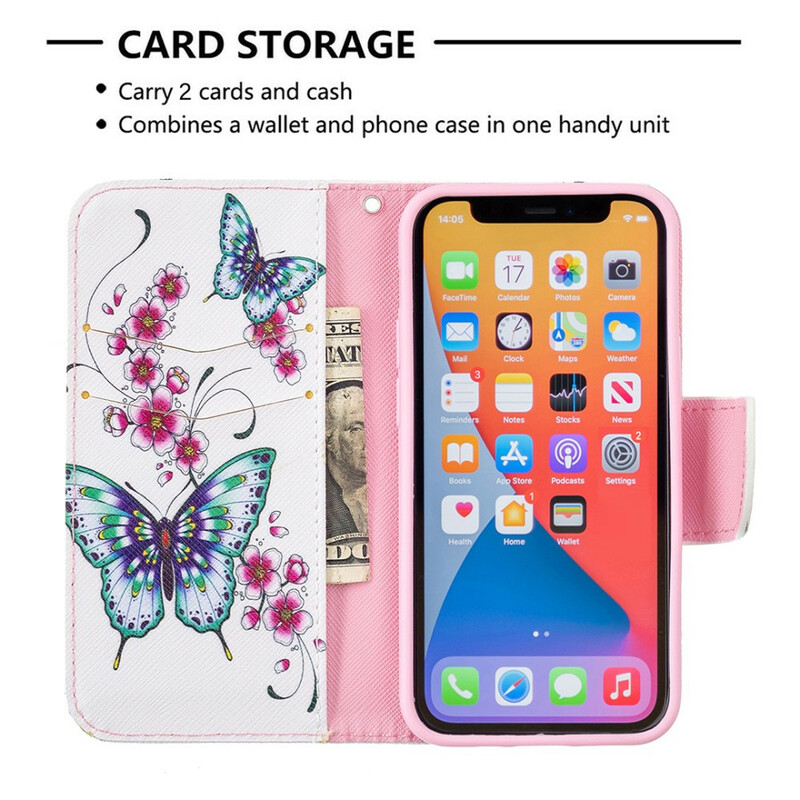 Case iPhone 13 Mini Wonderful Butterflies