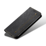 Flip Cover iPhone 13 Mini Simili Cuir Texture Jeans