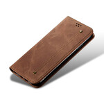 Flip Cover iPhone 13 Mini Simili Cuir Texture Jeans