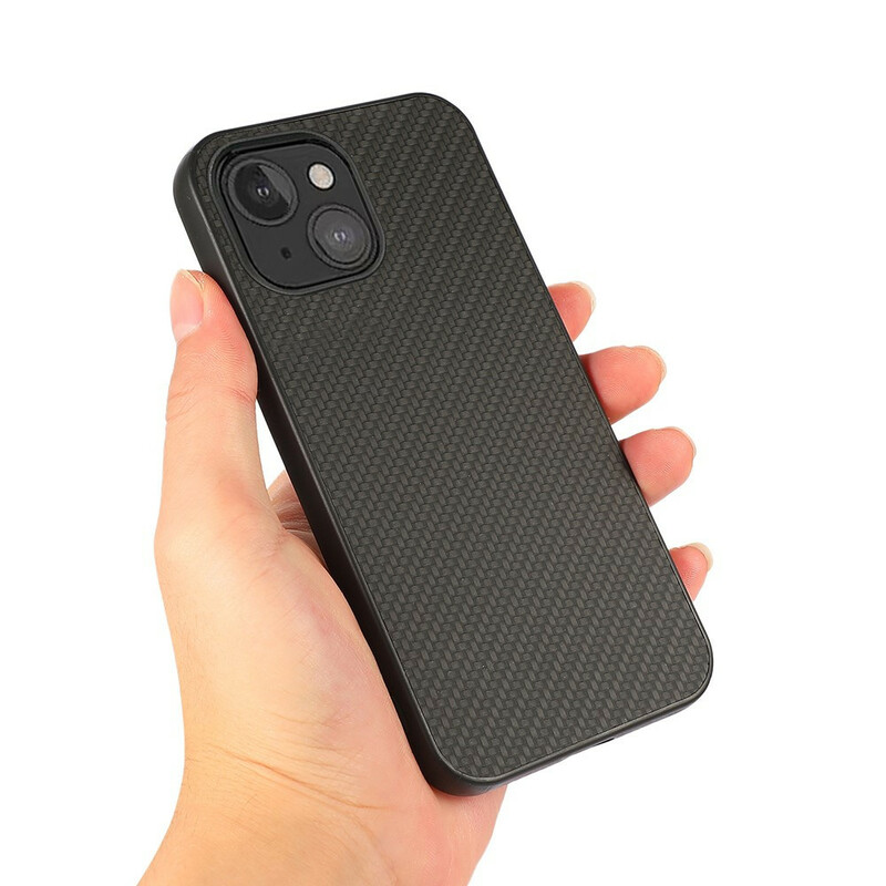 Case iPhone 13 Mini Leather Effect Carbon Fiber Texture