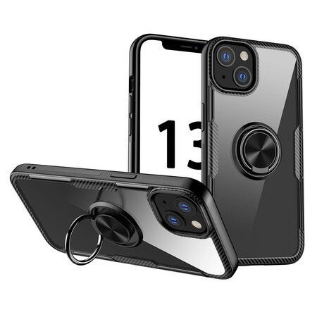 Case iPhone 13 Mini Carbon Fiber Metal Ring