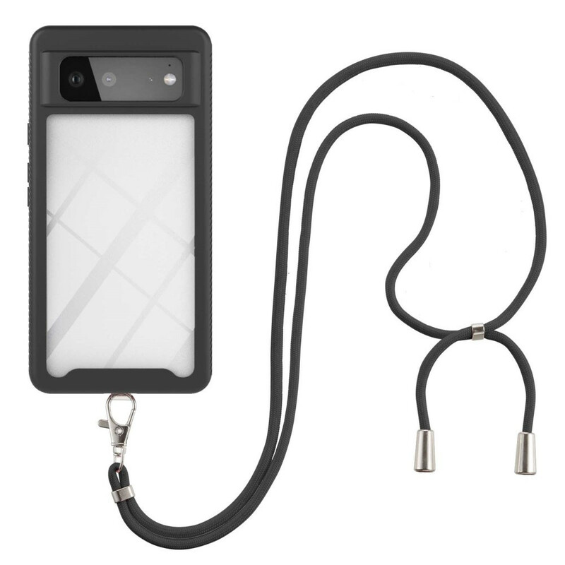 Google Pixel 6 Hybrid Case with Cord and Colored Border