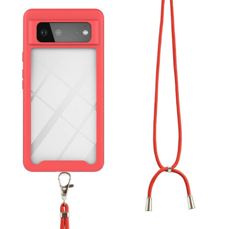 Google Pixel 6 Hybrid Case with Cord and Colored Border