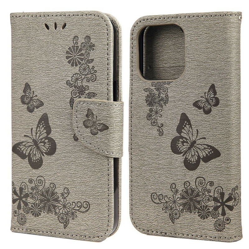 Case iPhone 13 Mini Splendid Butterflies with Lanyard