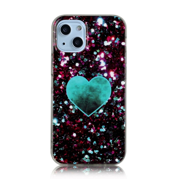 Case iPhone 13 Mini Marble Glitter