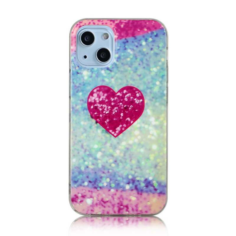 Case iPhone 13 Mini Marble Glitter