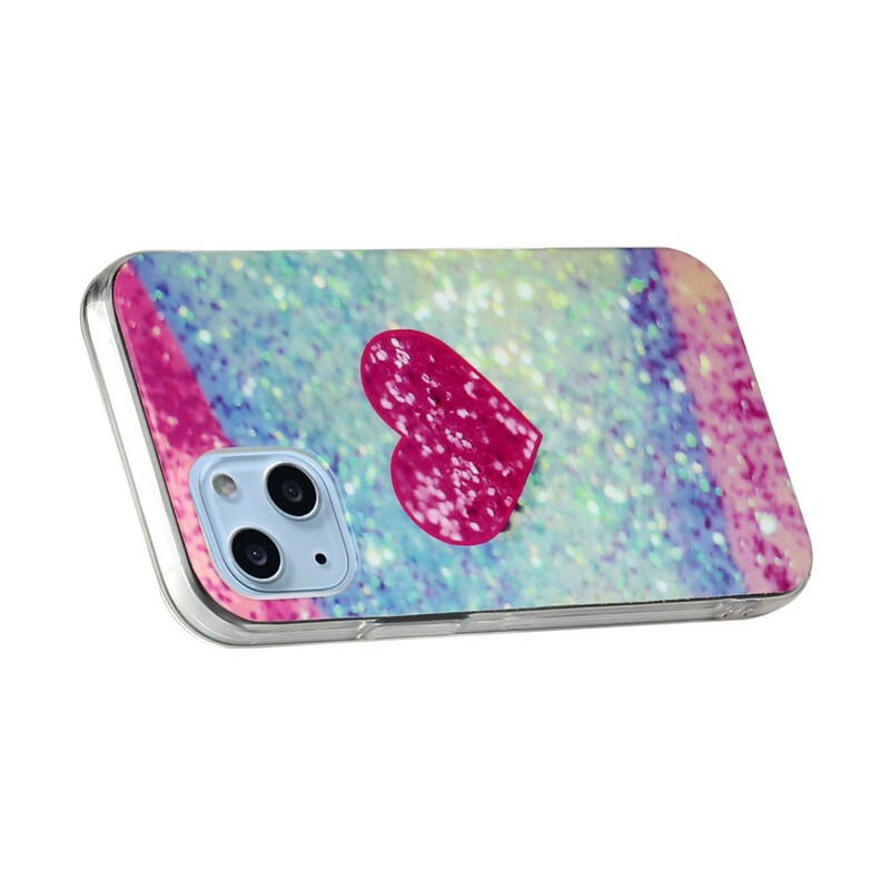 Case iPhone 13 Mini Marble Glitter