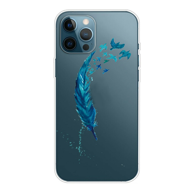 Case iPhone 13 Pro Max Beautiful Blue Feather
