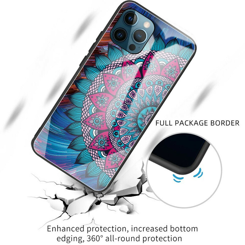 Case iPhone 13 Pro Tempered Glass Mandala