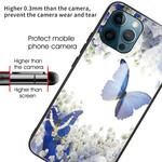 Case iPhone 13 Pro Tempered Glass Butterflies Design