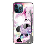Case iPhone 13 Pro Tempered Glass Panda and Bamboo