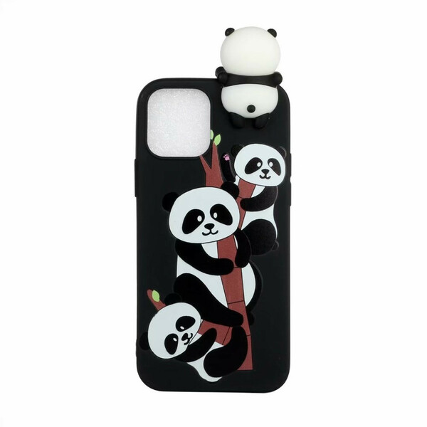 Case iPhone 13 Pro Max 3D Pandas On Bamboo