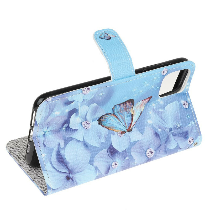 iPhone 13 Pro Diamond Butterfly Lanyard Case