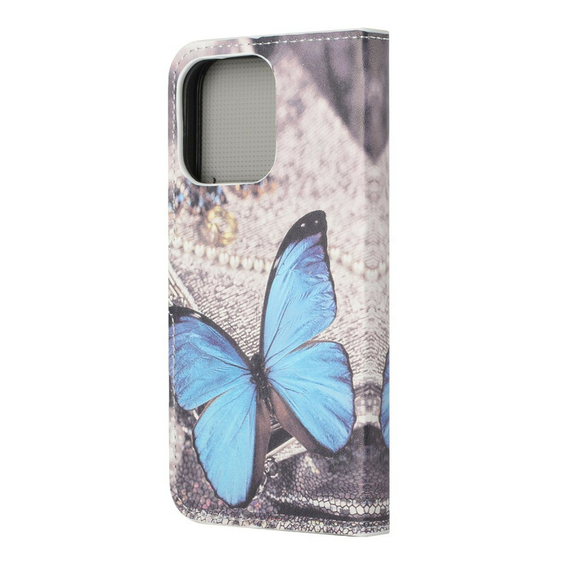 Cover iPhone 13 Pro Papillon Bleu
