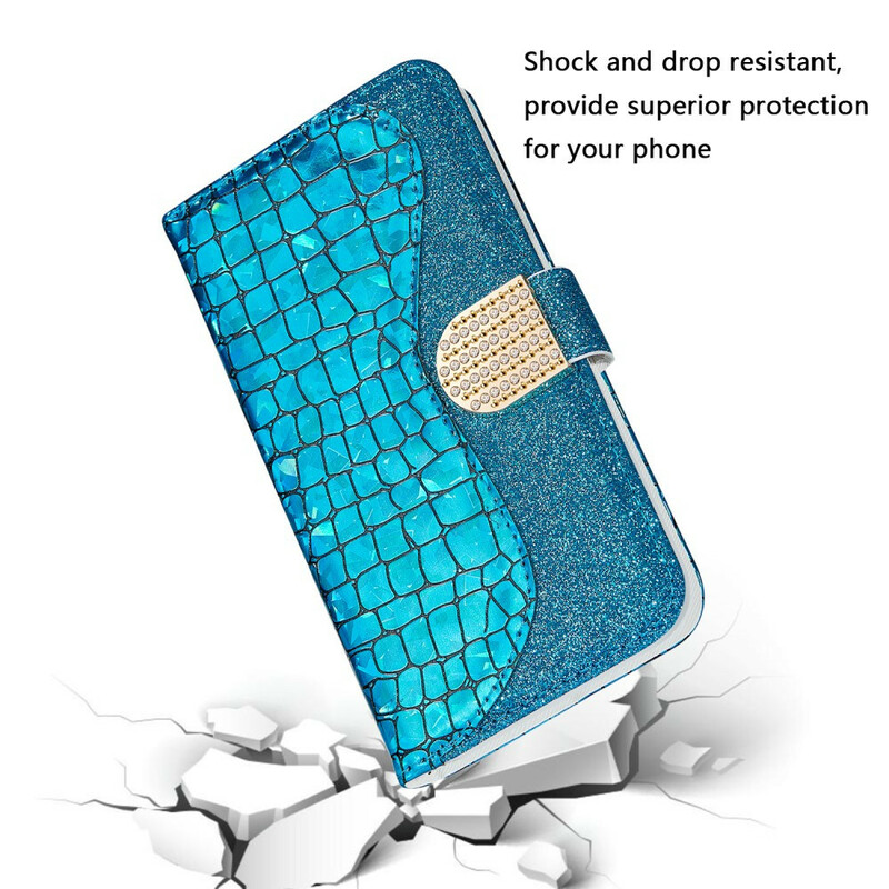 Cover iPhone 13 Pro Max Croco Diamants