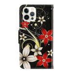 Case for iPhone 13 Pro Colored Flowers with Strap