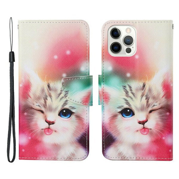 Case iPhone 13 Pro Cat Stories with Strap