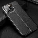 Case iPhone 13 Pro Leather Effect Litchi Double Line